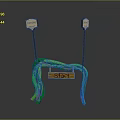 Sports Starting And Finishing Equipment With Two Finish Signs Green Wrapped Structure And Start Sign