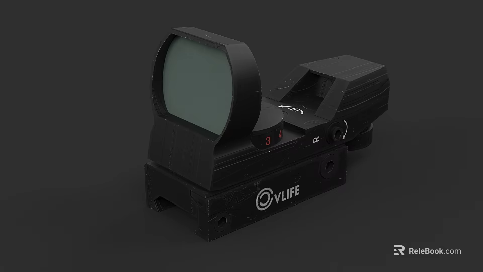 V LIFE Black Tactical Red Dot Sight For Weapon Aiming And Shooting Accessory 3d model 