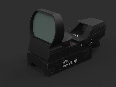 V LIFE Black Tactical Red Dot Sight For Weapon Aiming And Shooting Accessory 3d model