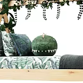 Kids Bed With Wooden Frame Green Vines Decor Adventure Theme Dinosaur Pillow Green Gray Bedding