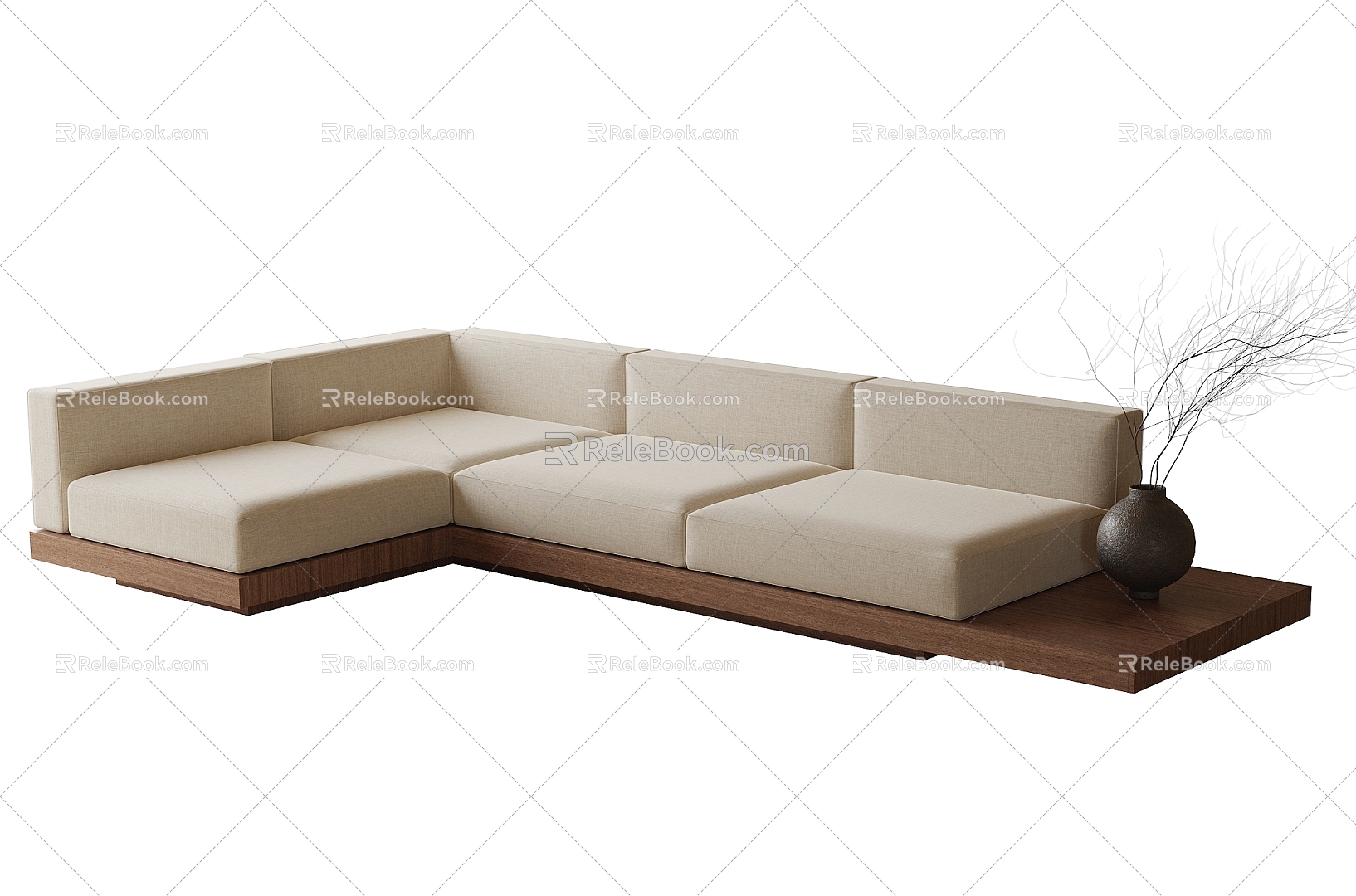 Antique corner sofa sofa multi-person sofa 3d model