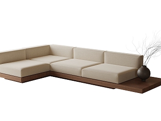 Antique corner sofa multi-person sofa 3d model