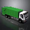 Green Container White Cab Heavy Duty Waste Truck With Tipper Design Feature