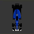 Blue Single Seater Racing Car With Number 12 Streamlined Design And Black Tires