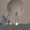 Modern Sculpture Sculpture Sculpture Stone Floor Lamp 3d model
