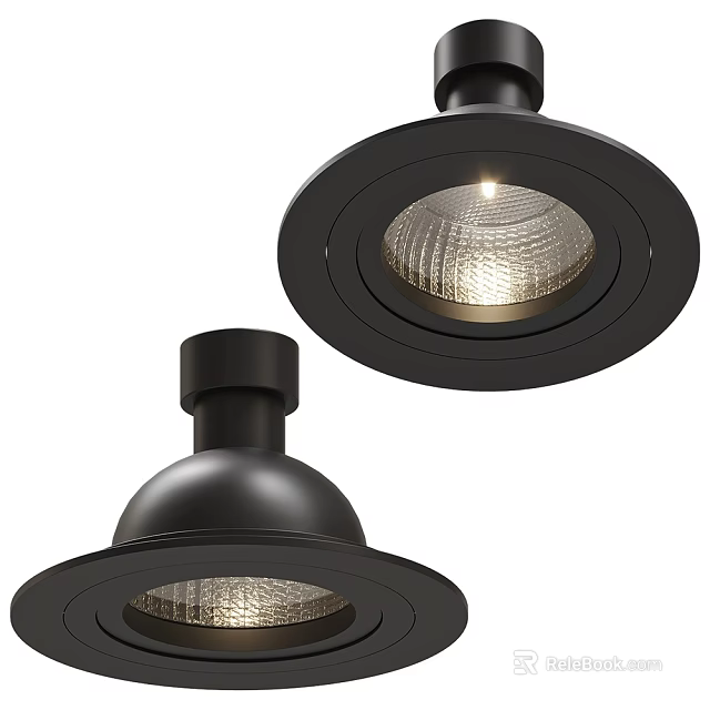 Black Recessed Downlights Spotlights Modern LED Ceiling Lighting With Bright Sleek Design 3d model 