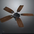 Modern Home Ceiling Fan With Wooden Blades And Metal Frame Design