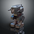 Worn Combat Mechanical Robot With Antenna Cannons And Leg Structure