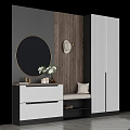 Modern porch aisle corridor cabinet mirror 3d model