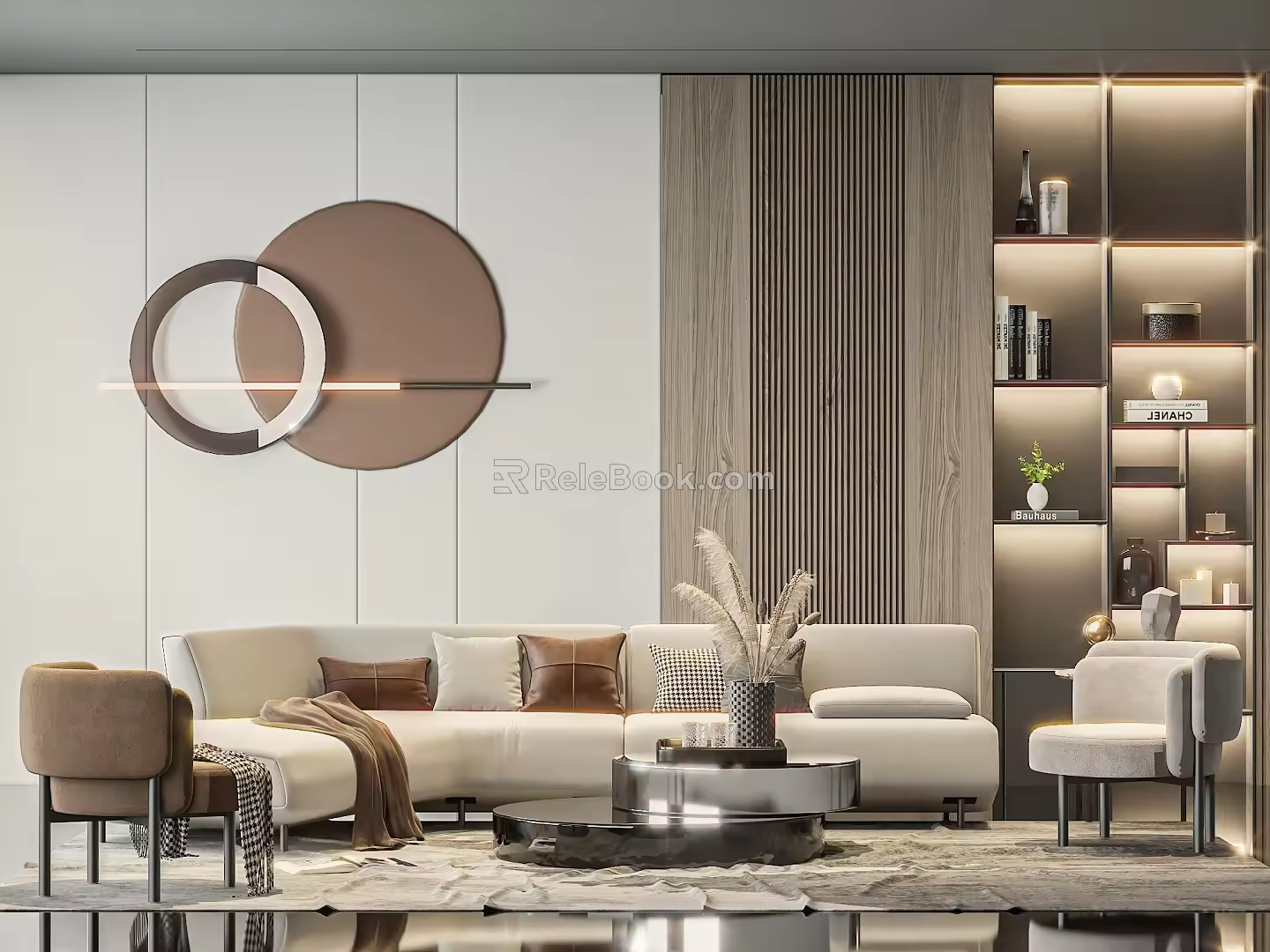 Modern sofa coffee table combination 3d model