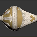 Elegant Gold And Silver Ring With Decorative Studs And Ornate Pattern For Daily Use 3d model