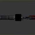 Classic Revolver With Black Barrel Metal Body And Red Wooden Grip Design