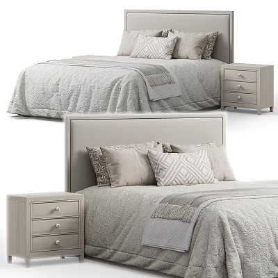 Vintage Double Bed Bed Queen Manhattan Soft Quilt 3d model