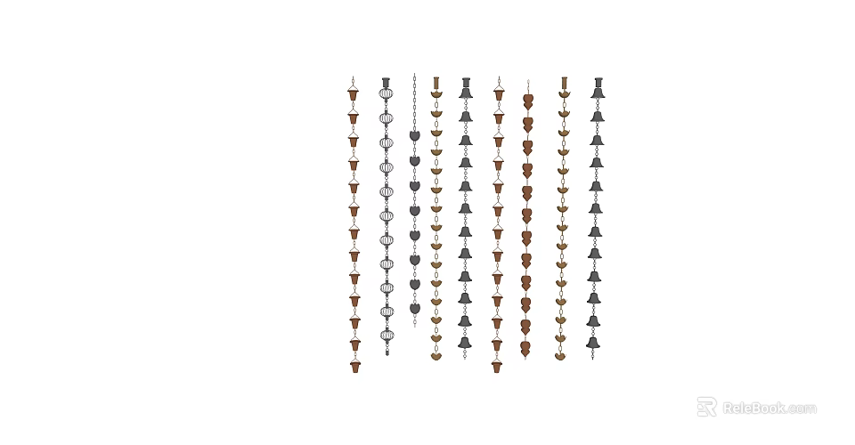 Decorative Hanging Bead Curtains With Various Colors And Different Designs 3d model 