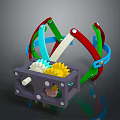 Colorful Modern Lighting Combination With Red Blue Green Components And Gear Design Details