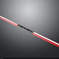 Sci Fi Modern Red Lightsaber Weapon With Black And Silver Hilt And Bright Red Blade