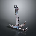 Rusty Metal Anchor with Chain Essential Component for Water Transport Vehicles