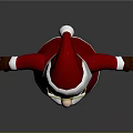 Santa Claus Christmas Decorative Ornament With Red Outfit White Trim Brown Boots And Yellow Glasses