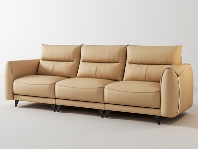 Three-seat sofa modern sofa multiplayer sofa 3d model