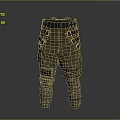 Brown Utility Pants With Black Belt Buckles And Knee Pads Design