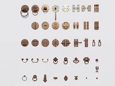 New Chinese Handle Hardware Door Handle Cabinet Handle 3d model