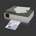 HP Office Printer Efficiently Printing Documents with Colorful Charts and Text 3d model