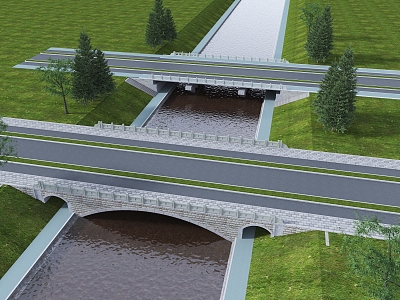 Municipal Bridge Simply Supported Beam Bridge Highway Bridge 35 m Bridge 3d model