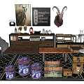 Wooden Coffee Table With Decorative Pieces And Surrounding Furniture In Modern Interior