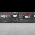Chronological Timeline Display Wall With Photos Information Panels From 1998 To 2019