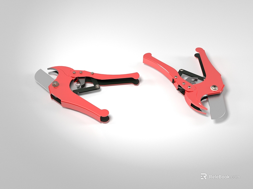 Durable Red Metal Pipe Cutting Tools For Plumbing And Construction Work Use 3d model 