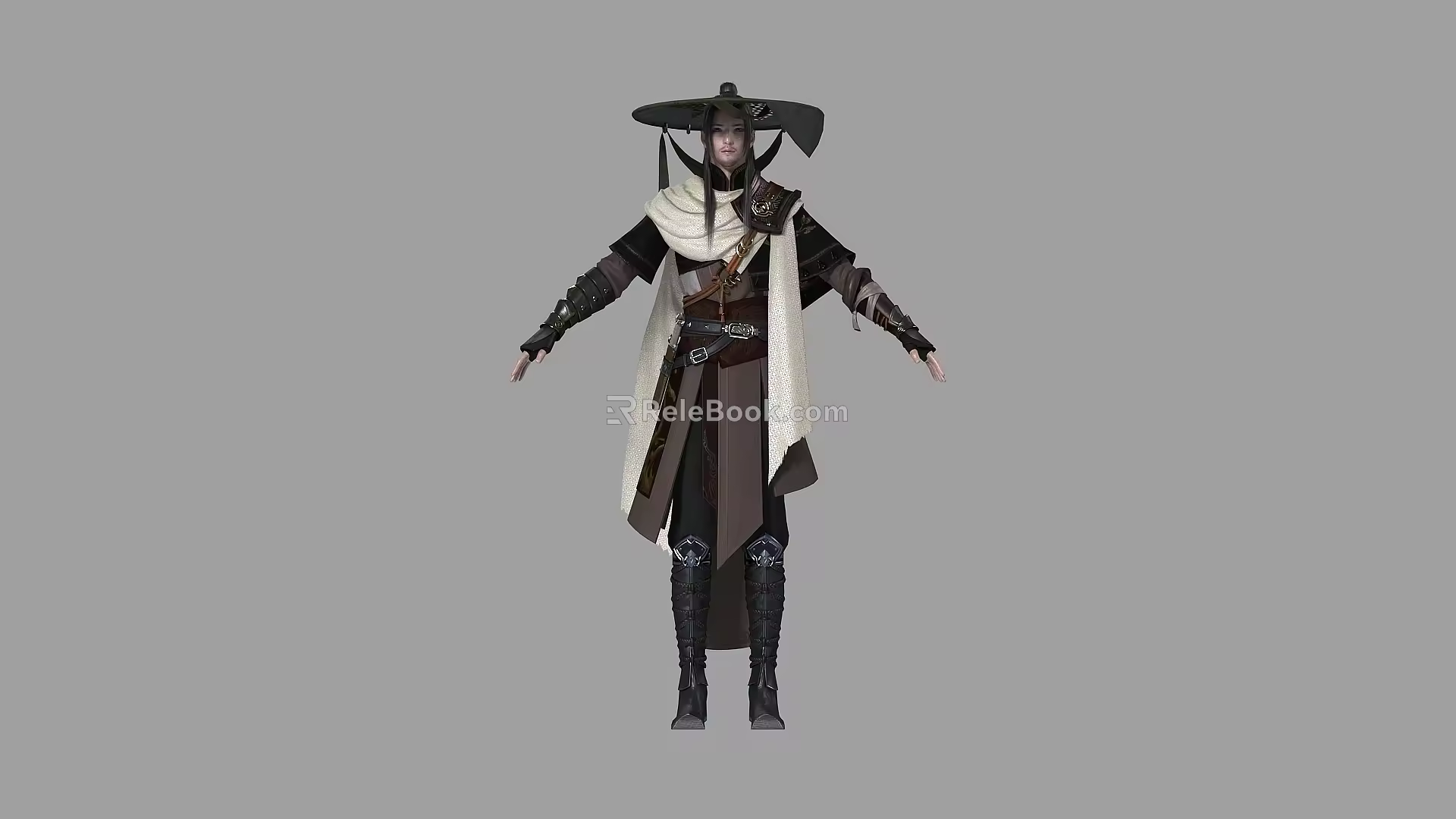 PBR Ancient Uncle Samurai Swordsman Assassin Martial Arts Great Xia Chivalrous Ancient Clothes Hanfu Young Swordsman Ancient Swordsman Ancient Clothes Martial Arts 3d model