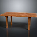 Wooden Desk With Simple Design Natural Wood Tabletop And Sturdy Legs