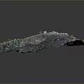Scenic Natural Terrain Landscape With Green Vegetation Bare Land Rocky Areas And Sunlit Slopes