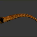 Exquisite Golden Horn Shaped Household Item With Intricate Carved Patterns