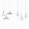 Stylish Modern Pendant Lights With Various Designs And Hanging Styles 3d model