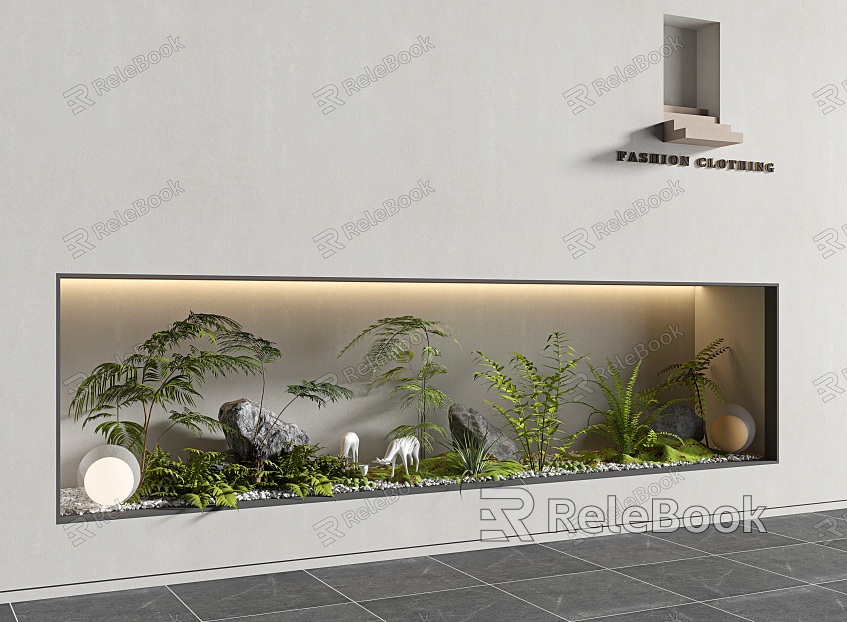 modern landscape sketch courtyard sketch interior landscape landscaping micro landscape fern micro terrain stone model