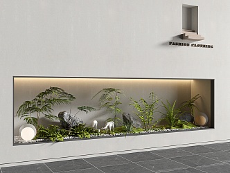 modern landscape sketch courtyard sketch interior landscape landscaping micro landscape fern micro terrain stone 3d model