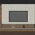 Modern TV Wall Design With White Stone Panel Wooden Shelves LED Lighting And Decorative Accents