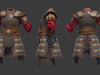 Ancient Warrior Costume Armor Armored Warrior 3d model