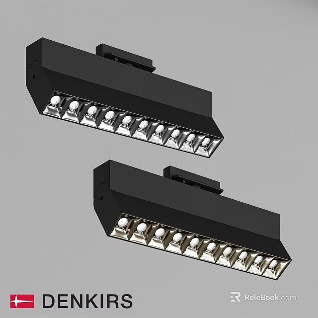 Black Linear Downlight Spotlights With Multiple Bulbs For Modern Ceiling Lighting 3d model 
