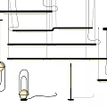 Modern lamp combination lamp chandelier 3d model