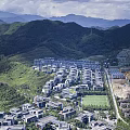 Residential Community Layout With Buildings Roads And Green Spaces