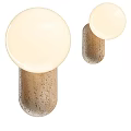 Elegant Modern Wall Lamp With Wooden Base And Smooth White Glass Shade