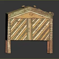 Vintage Decorative Chest With Colorful Geometric Patterns And Wooden Legs