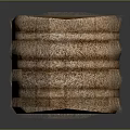 Coiled Natural Fiber Decorative Object With Spiral Pattern And Textured Surface