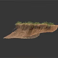 Modern Soil Slope Model With Green Grass And Realistic Soil Texture 3d model