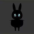 Animated Game Movie Character In Orange Hoodie With Rabbit Ears Blue Eyes And Red Dress
