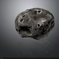 Gray Meteorite 3D Model With Craters And Rough Surface Texture