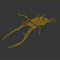 Crimson 3D Rendered Beetle With Long Antennae And Large Mandibles On Dark Background