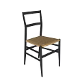 Modern Black Frame Dining Chair With Cane Seat For Minimalist Home Interior Design